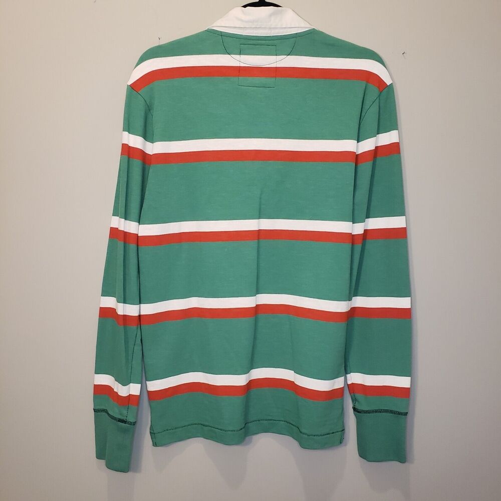 Ralph Lauren Rugby Y2K WELSH DRAGON Shirt Men M Stripe Logo Green White Red - Picture 2 of 6